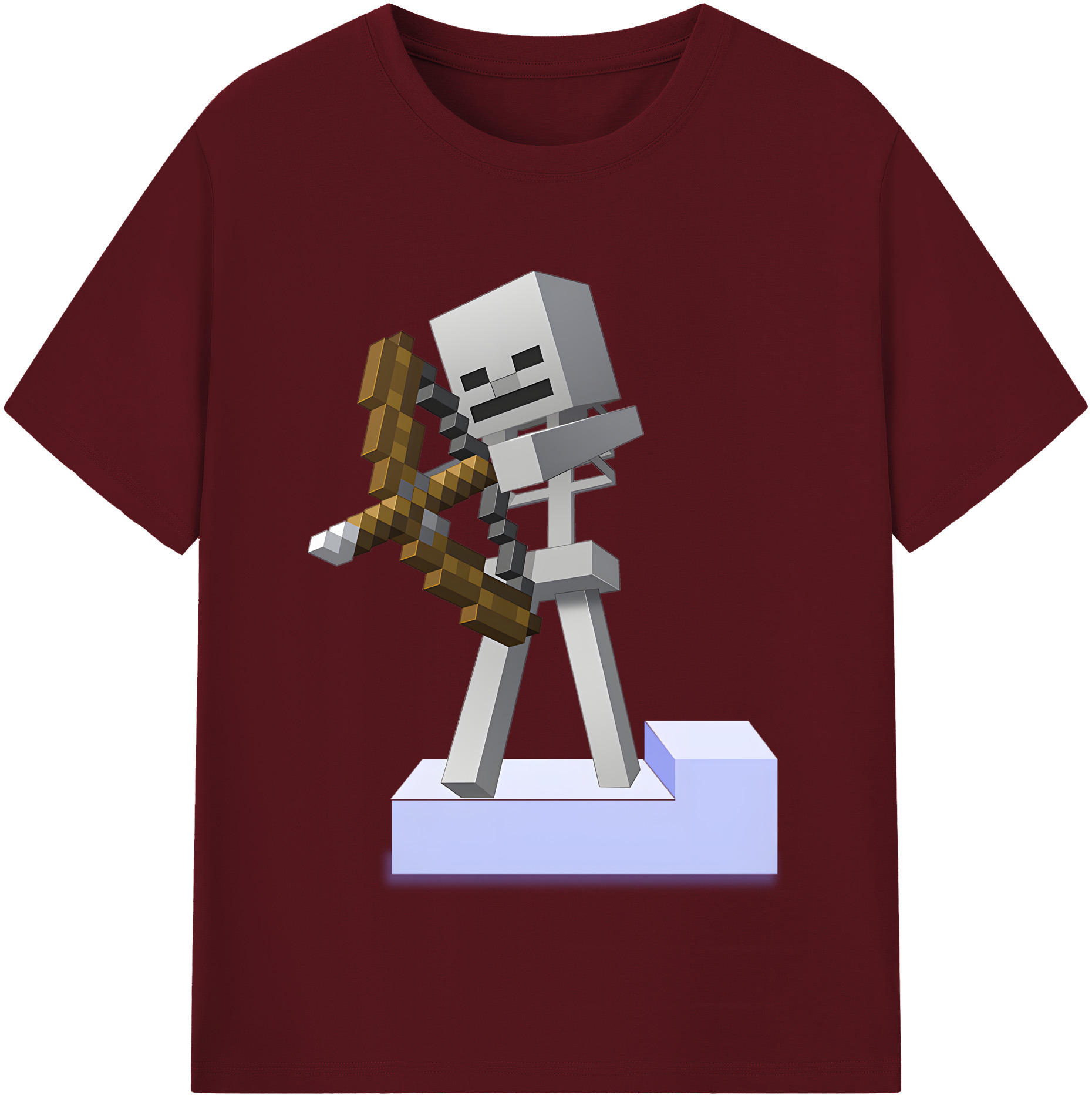 （画像用） マインクラフト ブロックの世界 Minecraft MC Block world 綿100％半袖Tシャツ（フロントプリント）